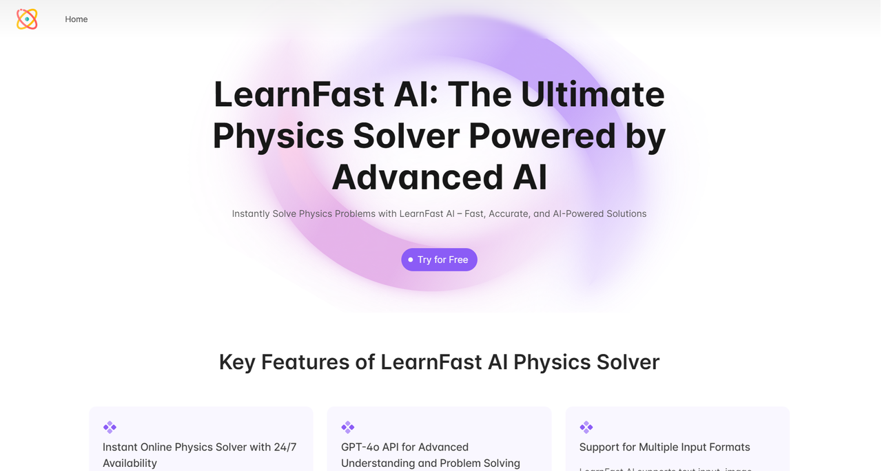 LearnFast AI:免费的 AI 物理解题工具4472