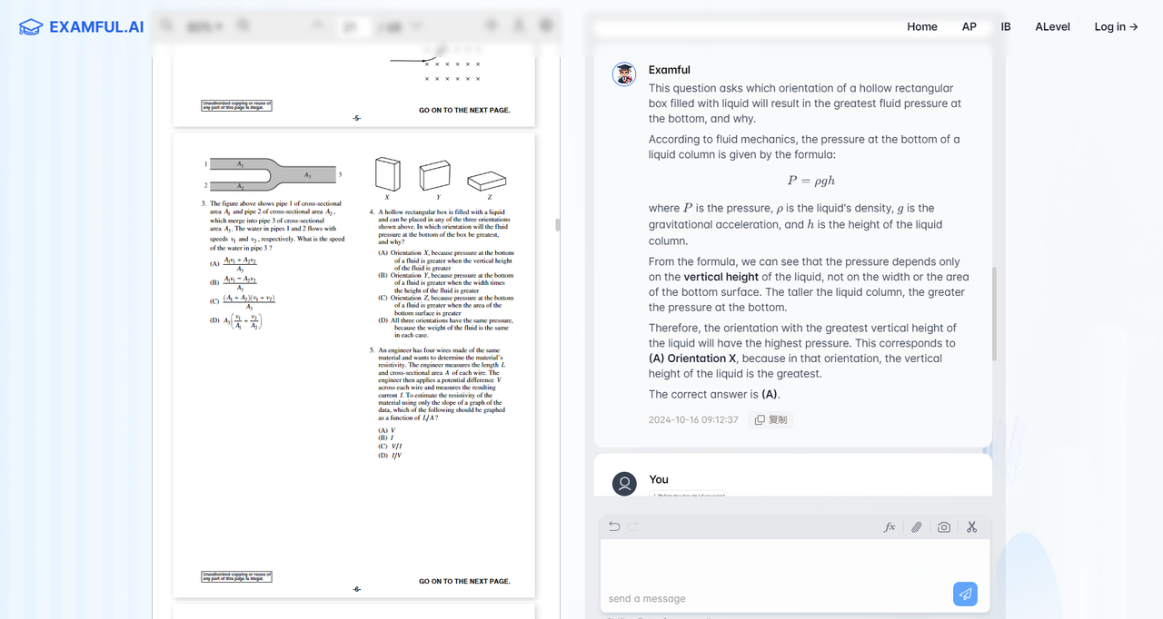 Examful.ai: 免费的 AP, IB, A-Level 真题试卷和指导4576